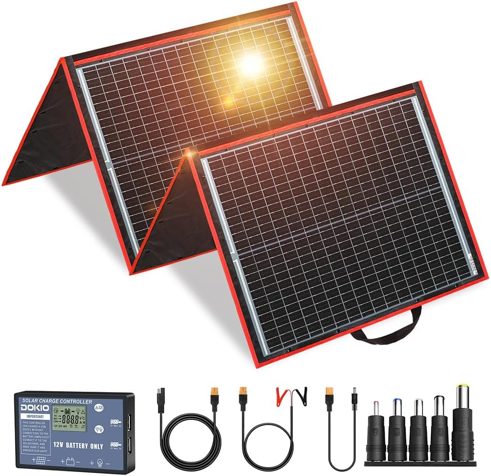 DOKIO Kit de panel solar plegable 150W